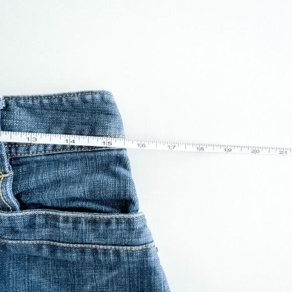 H&M Women's Blue Denim Mini Skirt With Curve Adjustable Back Strap Size 8 - Picture 5 of 6